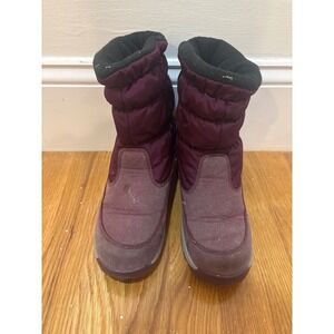 Reima Kids Winter Boots Burgundy Quilted Fleece Lined Size US 4